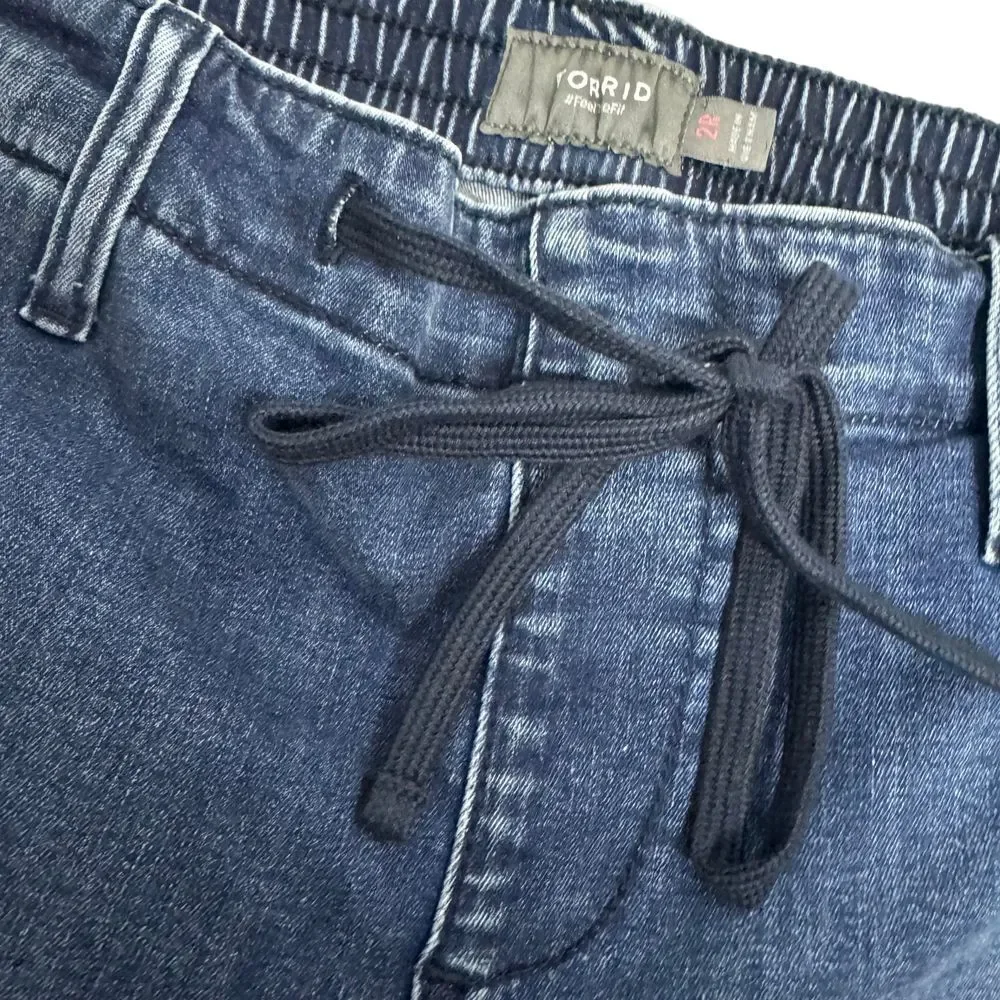 Torrid Plus Size 2R Pull-On Boyfriend Straight Super‎ Soft Mid Rise Side Stripe